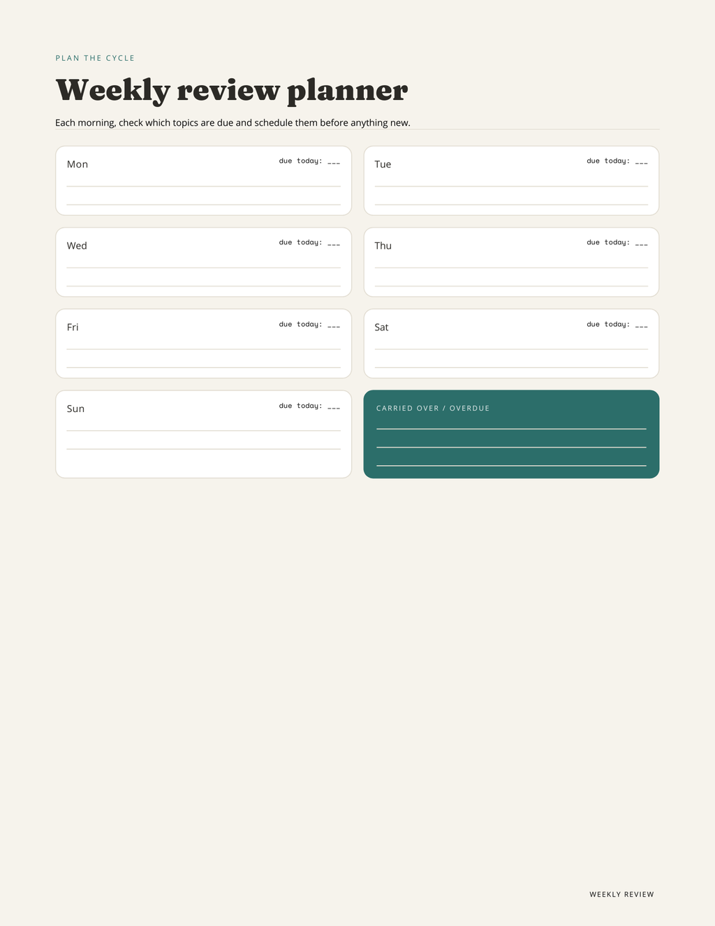 Study Revision Planner (Bundle) | Exam Tracker, Weekly & Daily Pages