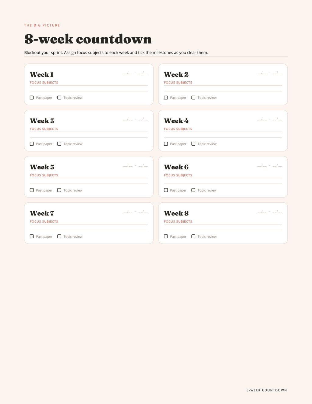 Study Revision Planner (Bundle) | Exam Tracker, Weekly & Daily Pages