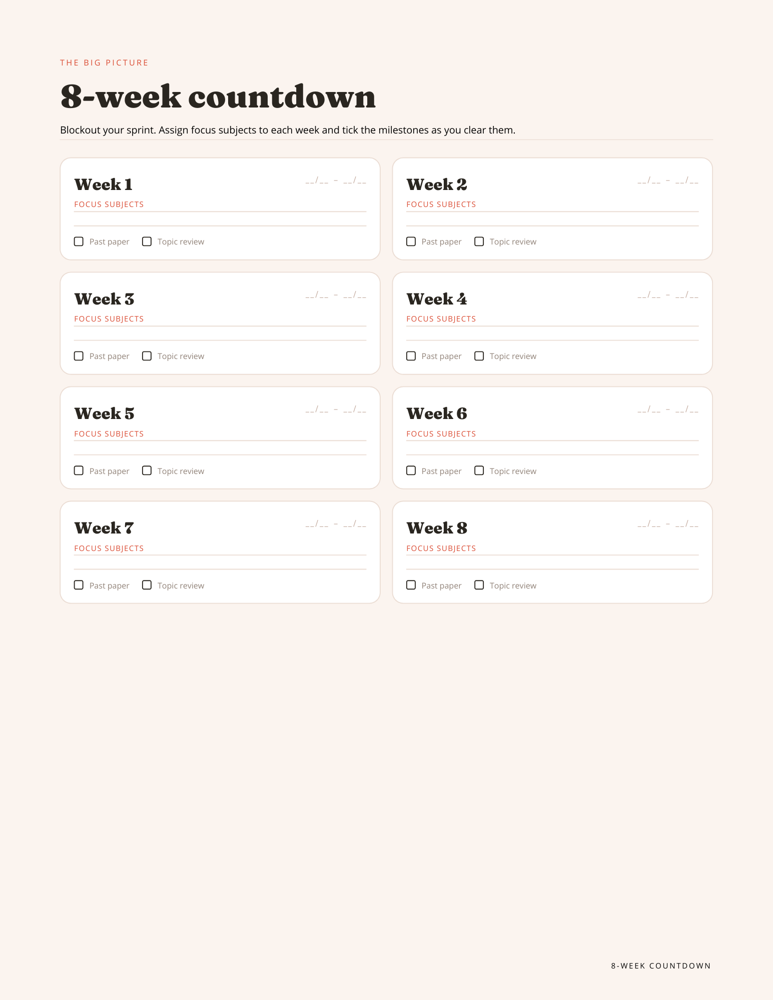 Study Revision Planner (Bundle) | Exam Tracker, Weekly & Daily Pages