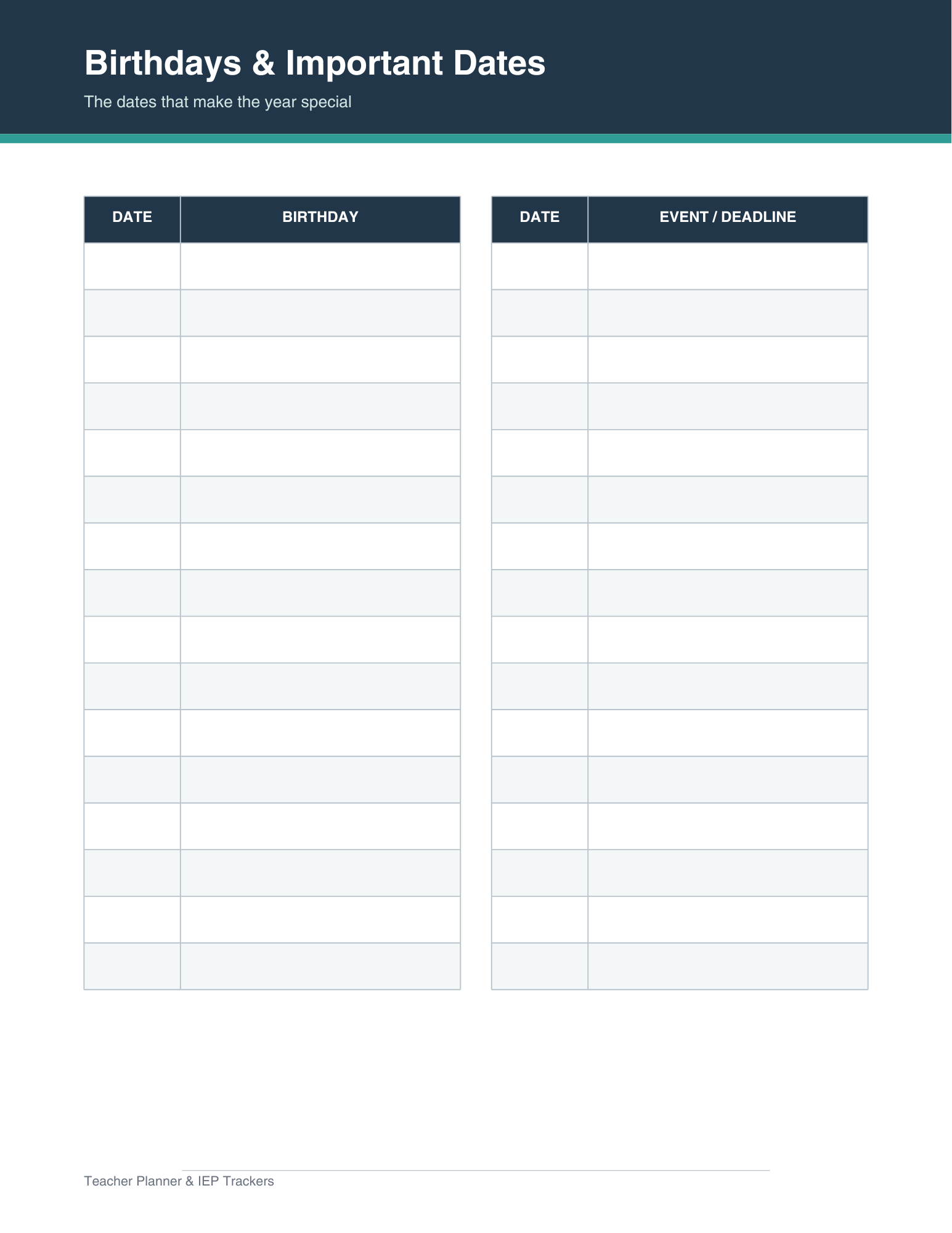 Teacher Cabinet (Teacher Life Planner + IEP/Classroom Trackers)