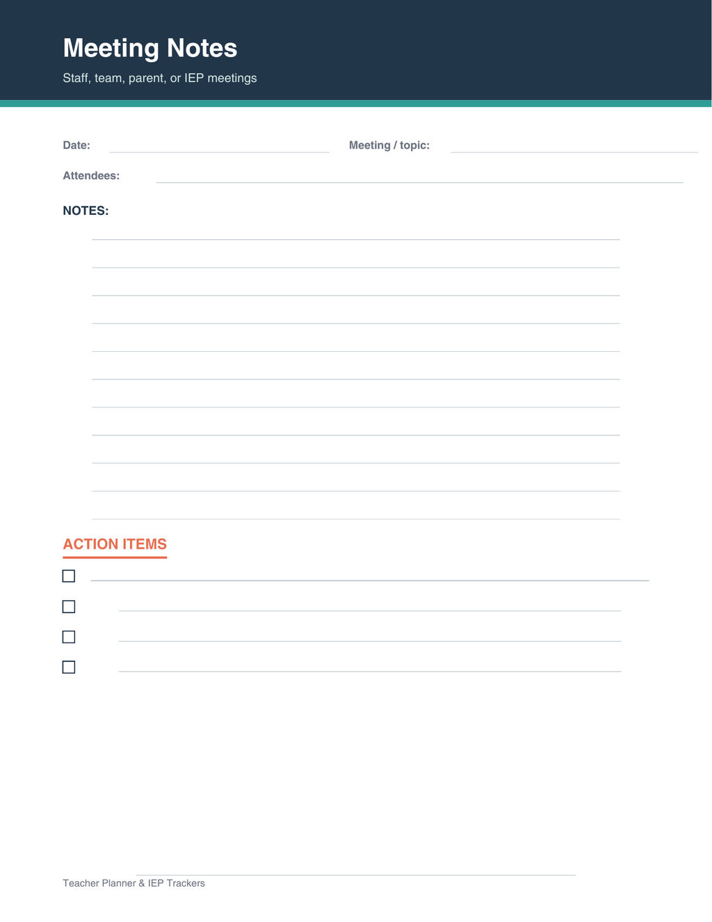 Teacher Cabinet (Teacher Life Planner + IEP/Classroom Trackers)