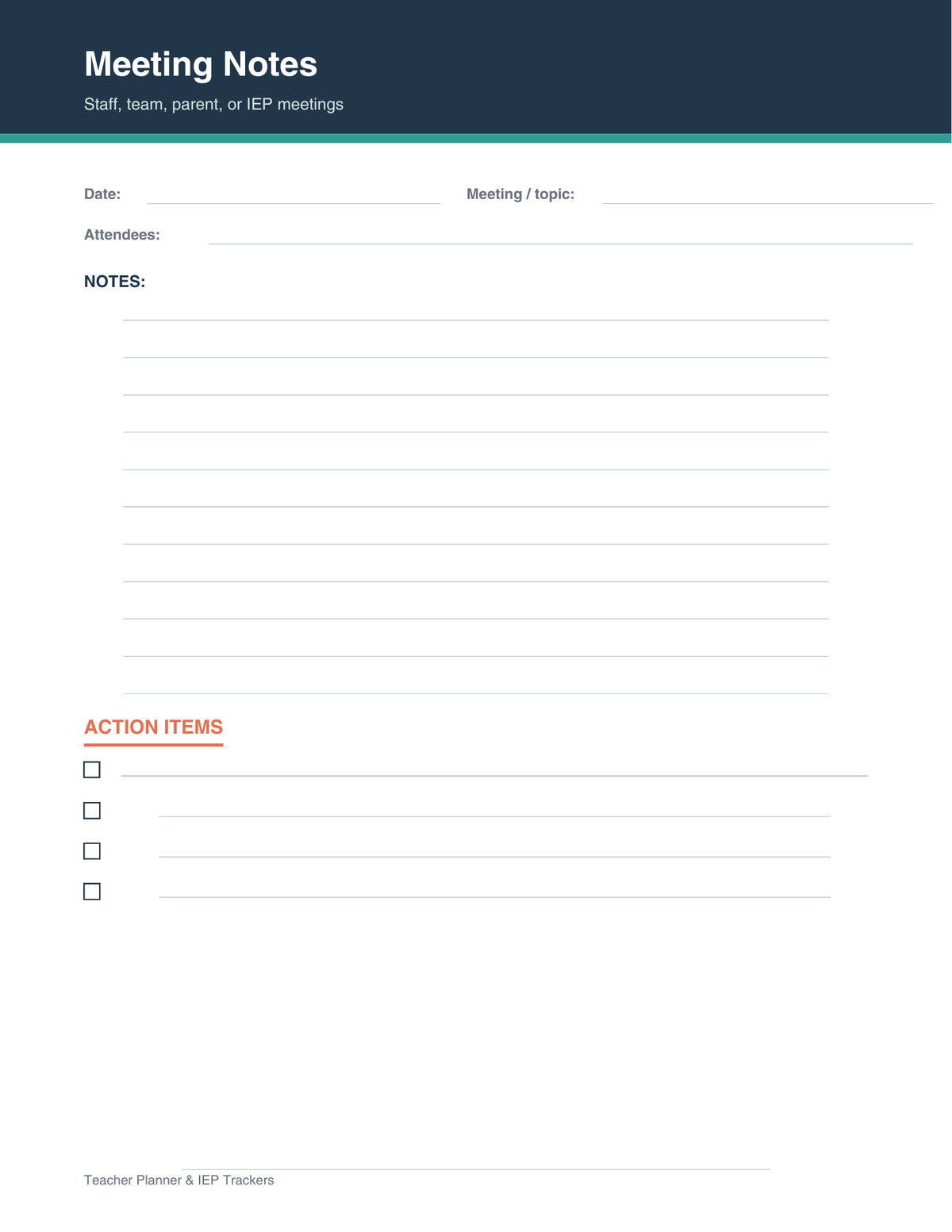 Teacher Cabinet (Teacher Life Planner + IEP/Classroom Trackers)