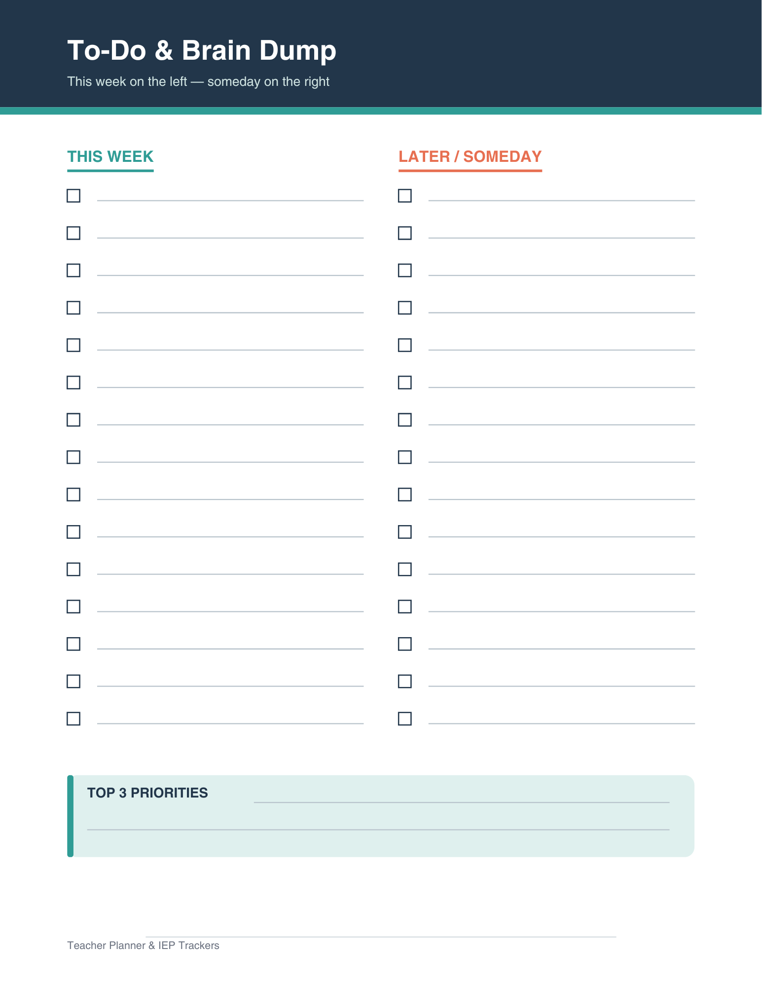 Teacher Cabinet (Teacher Life Planner + IEP/Classroom Trackers)