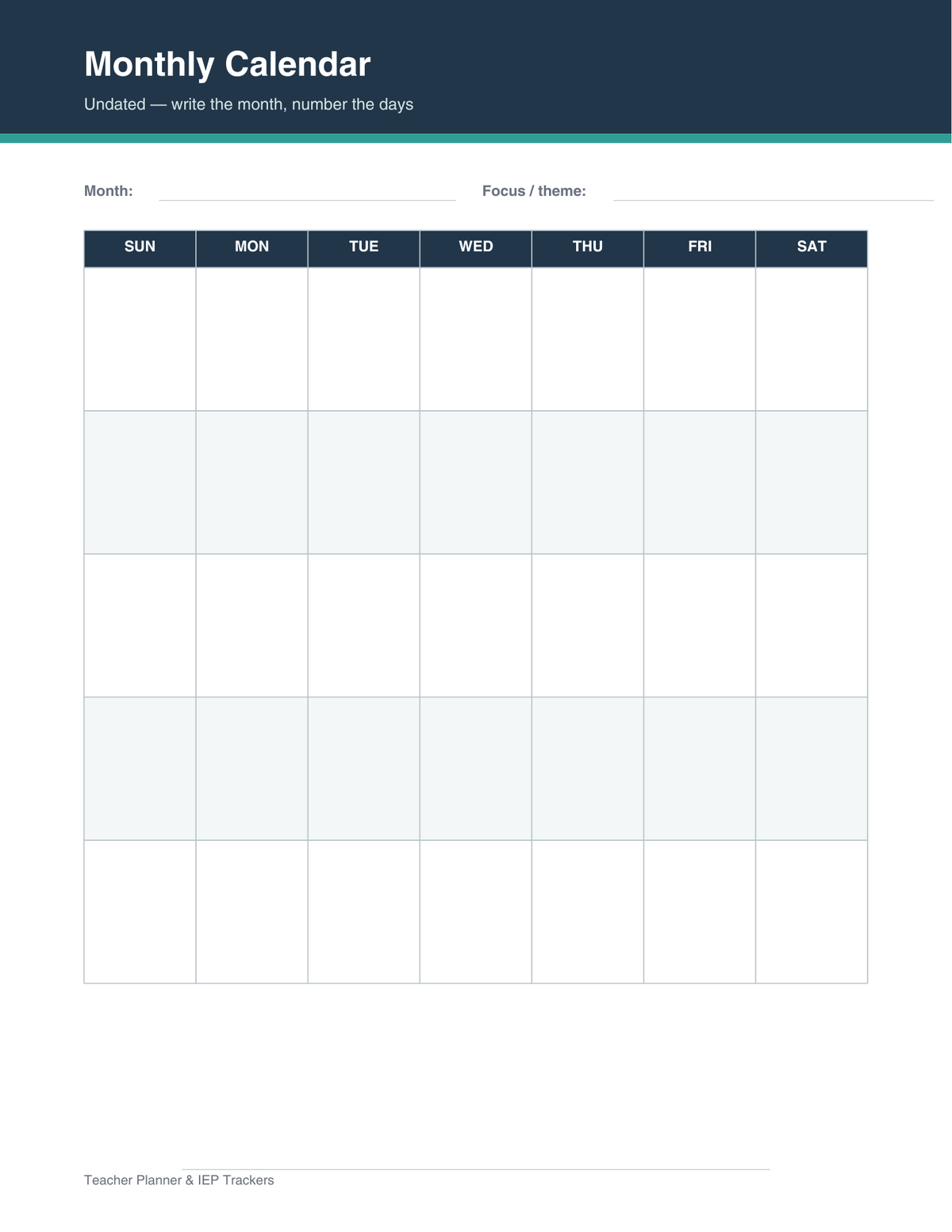 Teacher Cabinet (Teacher Life Planner + IEP/Classroom Trackers)