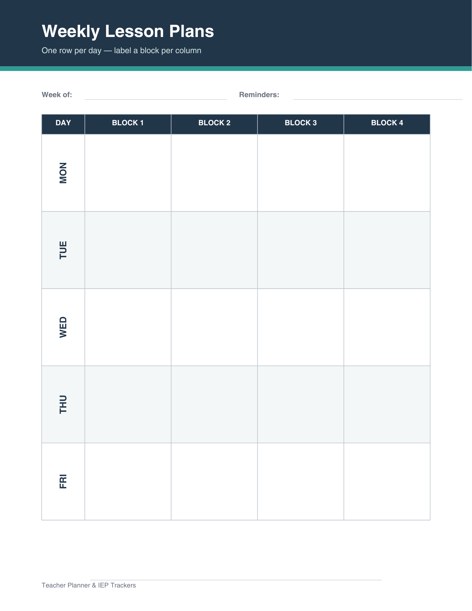 Teacher Cabinet (Teacher Life Planner + IEP/Classroom Trackers)