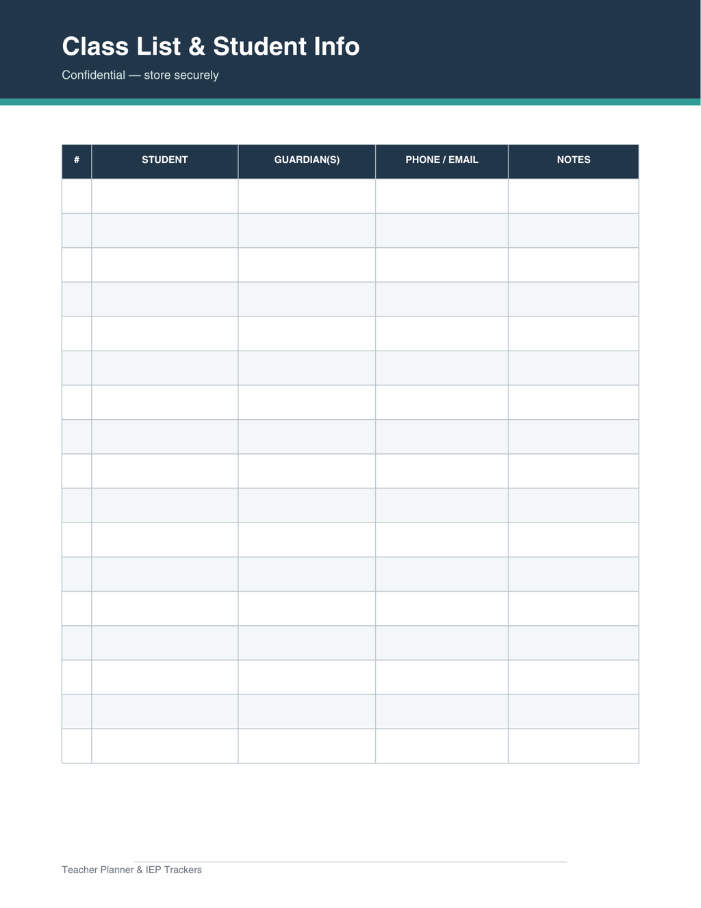 Teacher Cabinet (Teacher Life Planner + IEP/Classroom Trackers)