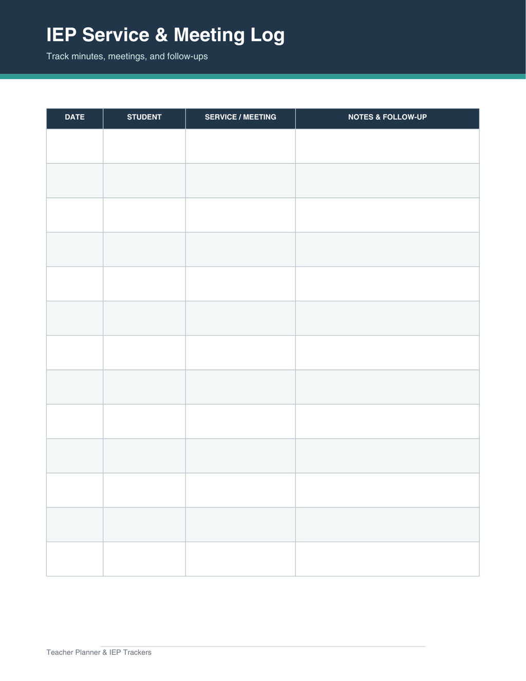 Teacher Cabinet (Teacher Life Planner + IEP/Classroom Trackers)