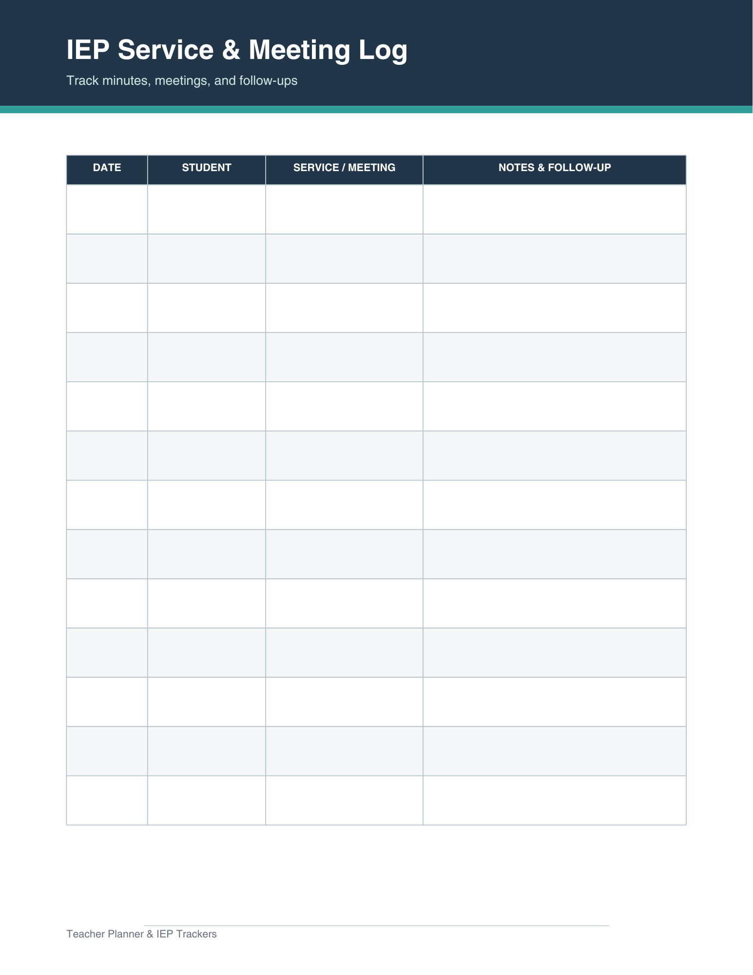 Teacher Cabinet (Teacher Life Planner + IEP/Classroom Trackers)