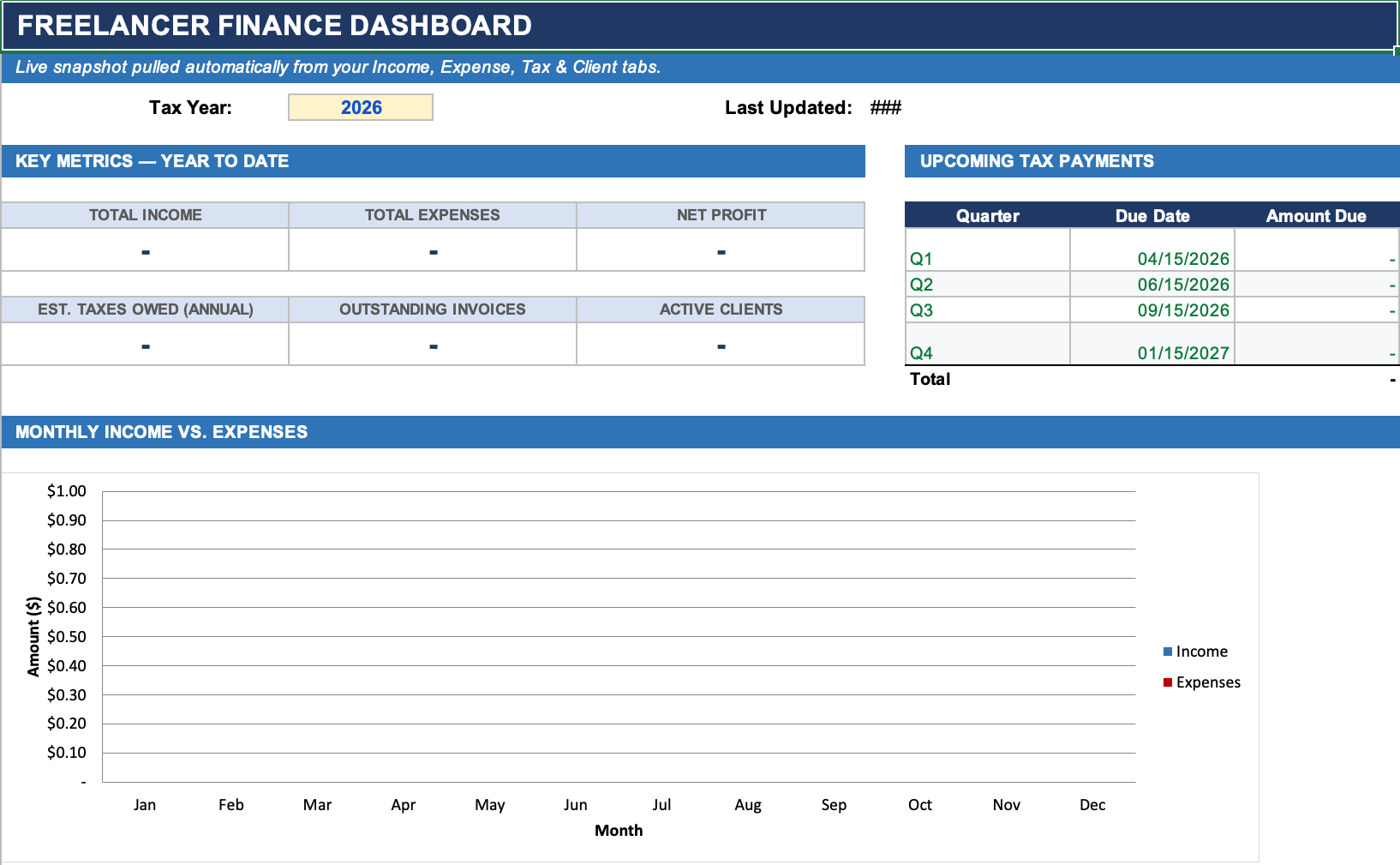 Finance Tracker Bundle | Tax Trackers, Profit-and-Loss Calculators, and Client Onboarding