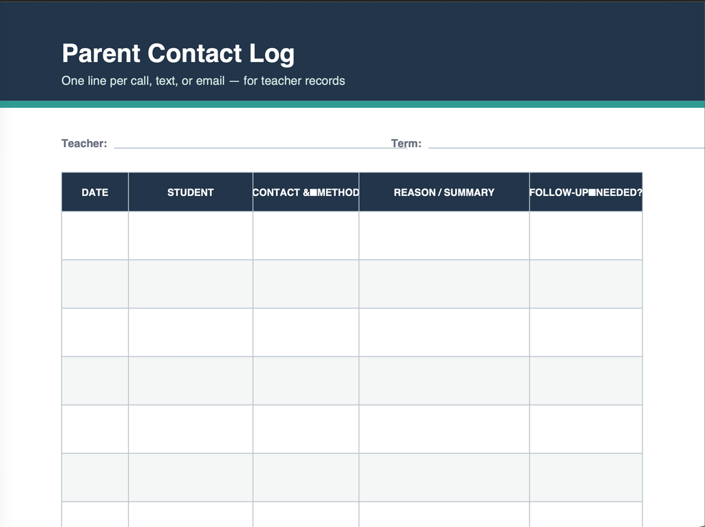 Admin Logs + Printable Student Activities (Bundle)