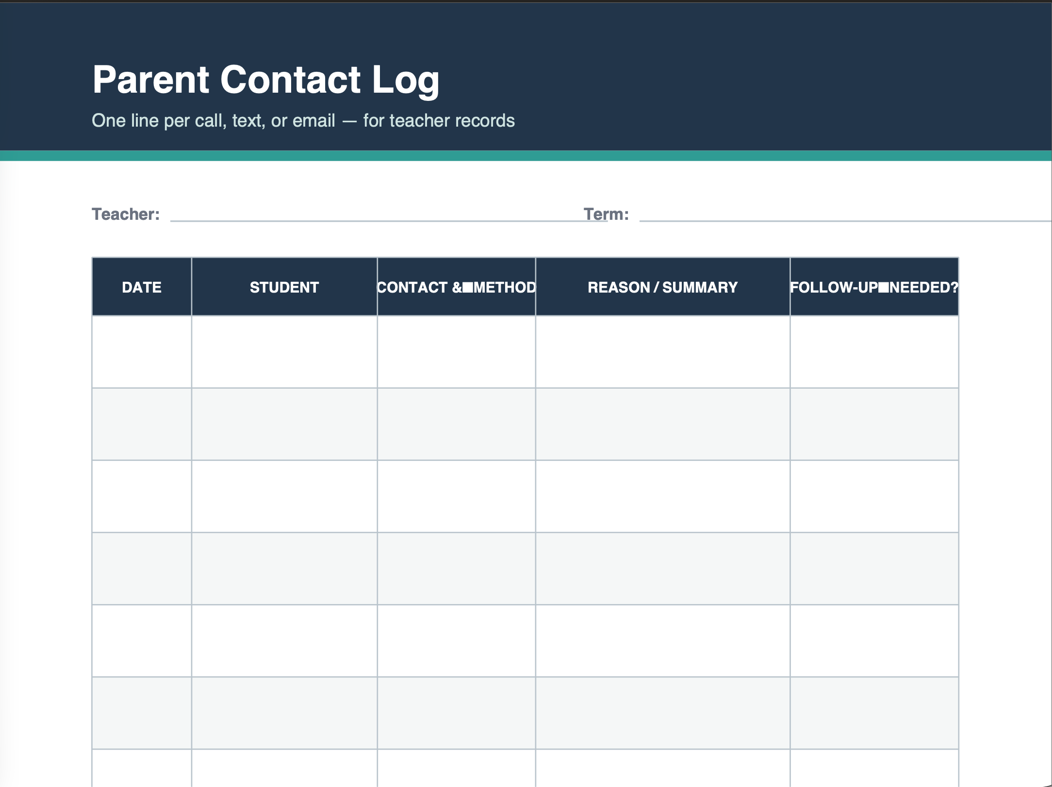 Admin Logs + Printable Student Activities (Bundle)